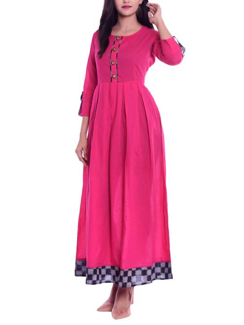solid flared kurta - 15817834 - Very Small Image - 1