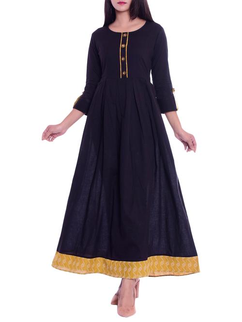 solid flared kurta - 15817835 - Very Small Image - 1