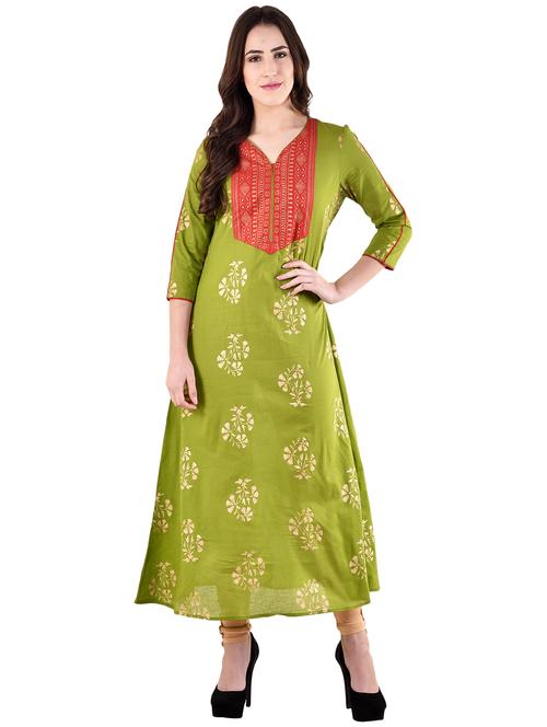 foil print a-line kurta - 15818355 - Very Small Image - 1