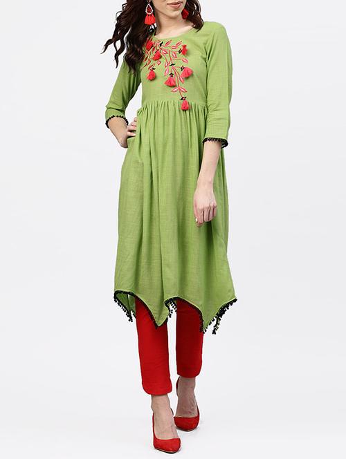 embroidered asymmetrical kurta - 15818714 - Very Small Image - 1