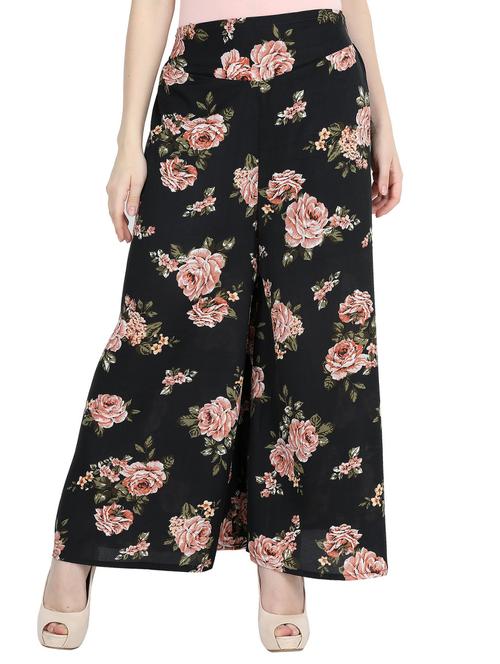 floral flared palazzo - 15818738 - Very Small Image - 1