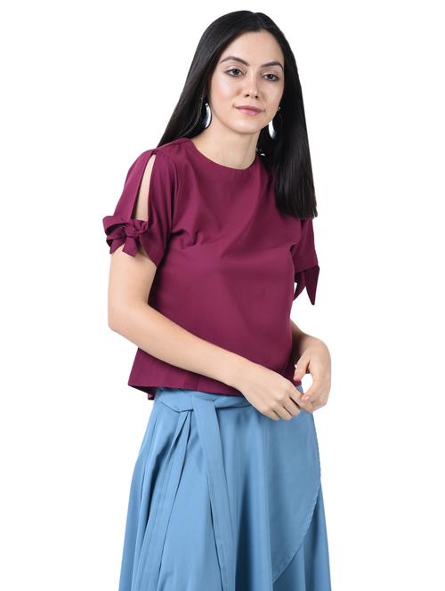 tie-knot round neck top - 15818749 - Very Small Image - 1