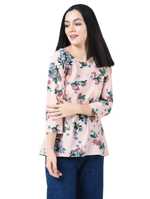 floral round neck top - 15818753 - Very Small Image - 1