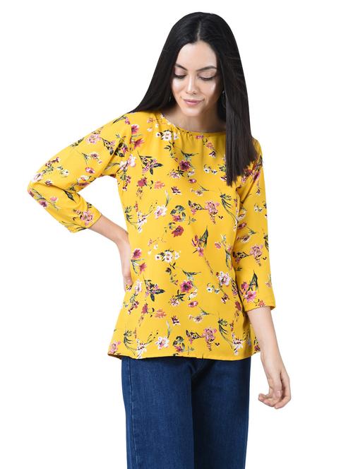 floral round neck top - 15818756 - Very Small Image - 1
