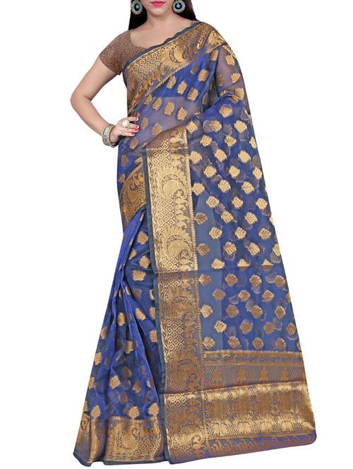 ethnic zari motifs banarasi saree - 15819453 - Very Small Image - 1