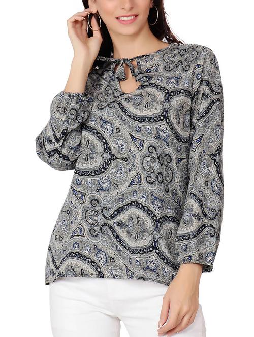 tassel tie neck top - 15819535 - Very Small Image - 1