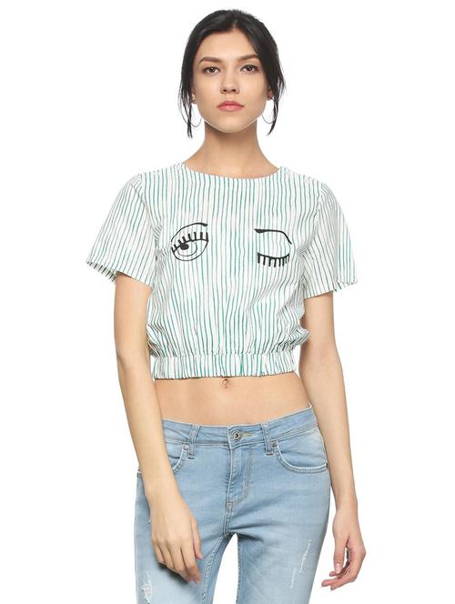 cut out back quirky striped crop top - 15821300 - Very Small Image - 1