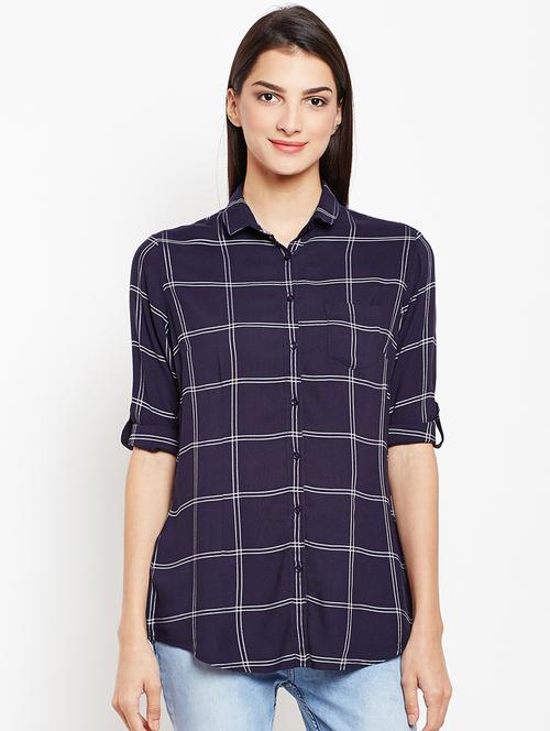 roll up sleeved checkered shirt - 15821444 - Very Small Image - 1