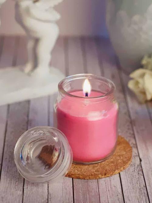 aromatic fables pink pacific fragrance natural wax scented decorative gifting glass jar candle - 15822087 - Very Small Image - 1