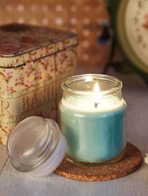 aromatic fables blue chelsea fragrance natural wax scented decorative gifting glass jar candle - 15822091 - Very Small Image - 1