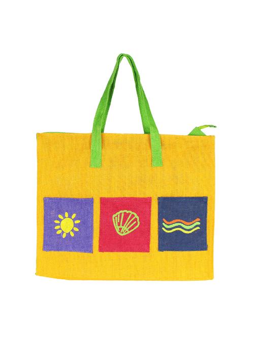 yellow jute regular shopping bag - 15822357 - Very Small Image - 1