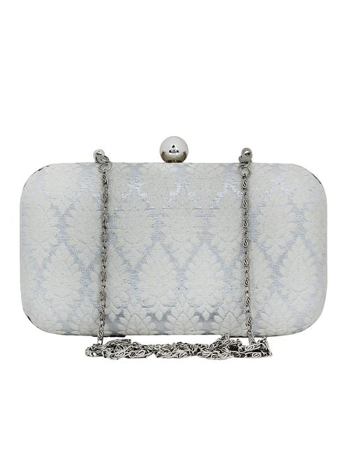 silver cotton polyester blend minaudiere clutch - 15822436 - Very Small Image - 1