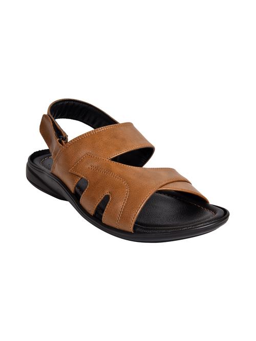 tan leatherette back strap sandals - 15824082 - Very Small Image - 1
