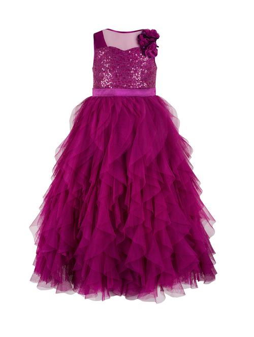 purple net frock - 15824284 - Very Small Image - 1