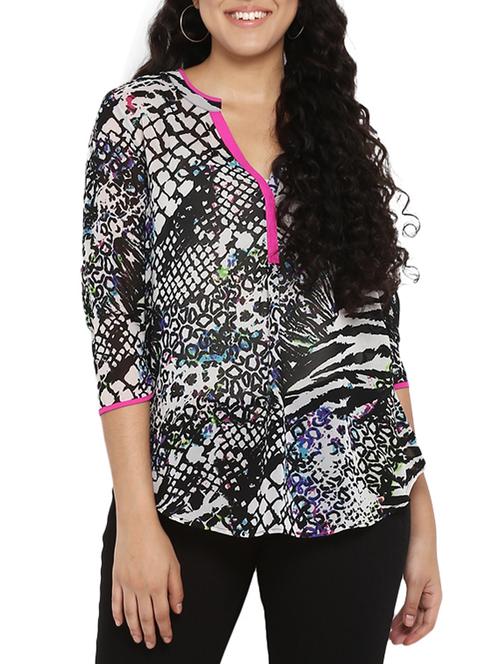 animal print curved hem top - 15824347 - Very Small Image - 1