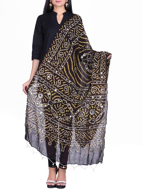 mirror work bandhani dupatta - 15824482 - Very Small Image - 1