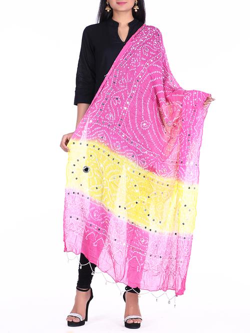 embellished bandhani dupatta - 15824507 - Very Small Image - 1