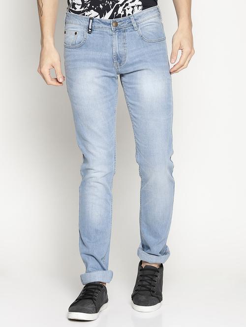 light blue denim heavy washed jeans - 15824716 - Very Small Image - 1