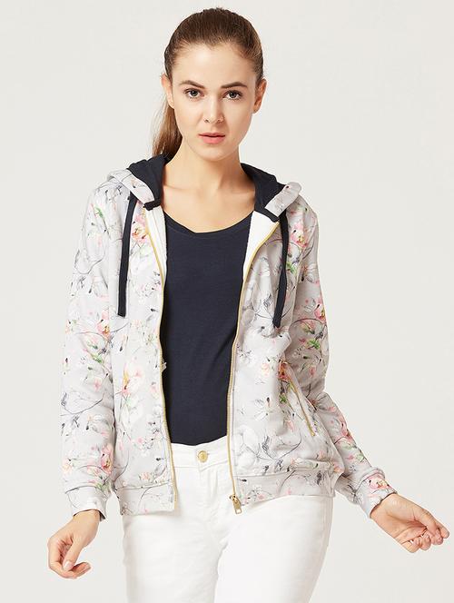 floral hooded zip up sweatshirt - 15826315 - Very Small Image - 1