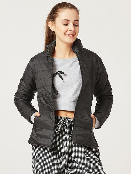 coal black turtle neck puffer jacket - 15826329 - Very Small Image - 1