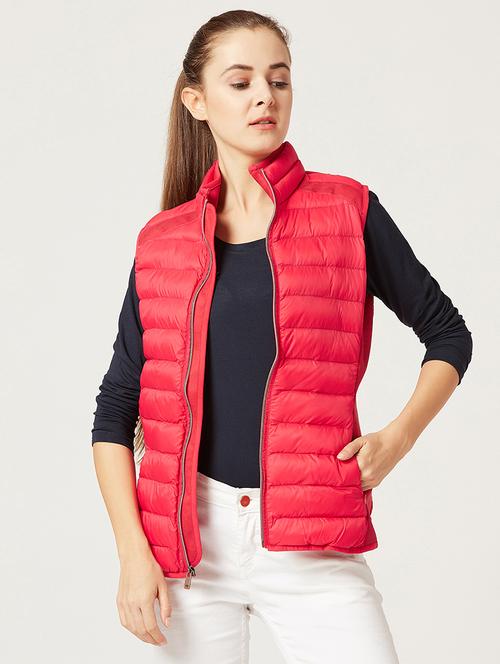candy red turtle neck puffer jacket - 15826344 - Very Small Image - 1