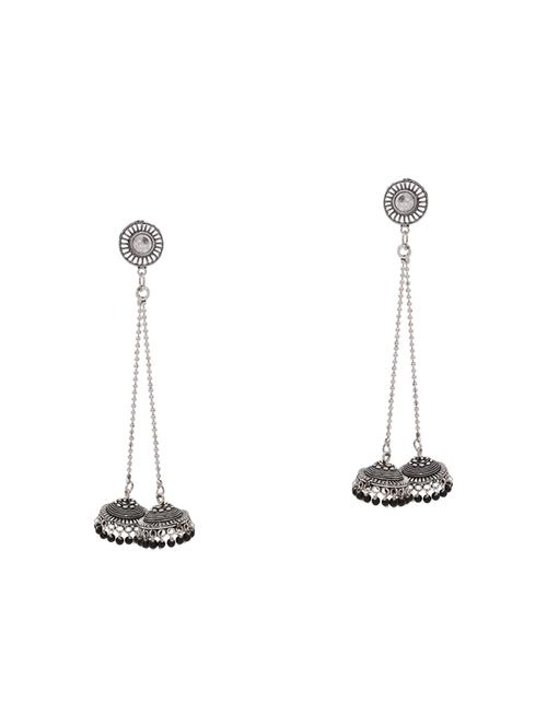 silver metal drop earring - 15826428 - Very Small Image - 1