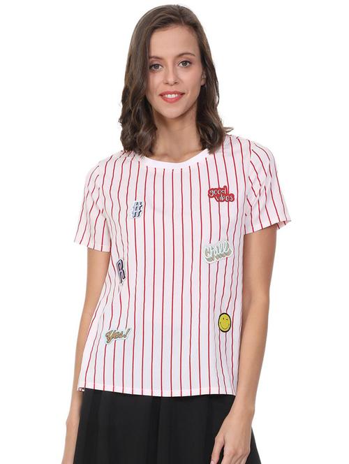 quirky striped round neck tee - 15826719 - Very Small Image - 1