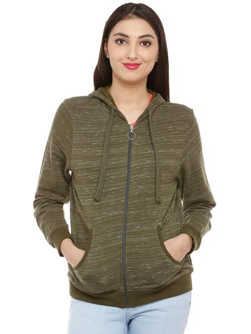 ribbed edge zip up hooded jacket - 15826756 - Very Small Image - 1