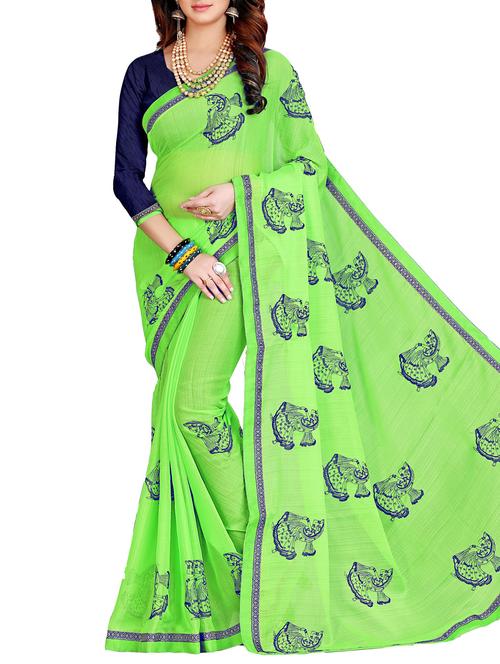 conversational resham embroidered saree with blouse - 15826799 - Very Small Image - 1