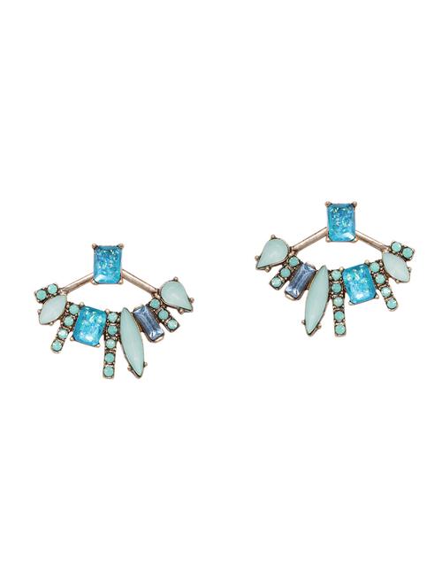 blue gold plated studs earring - 15826859 - Very Small Image - 1