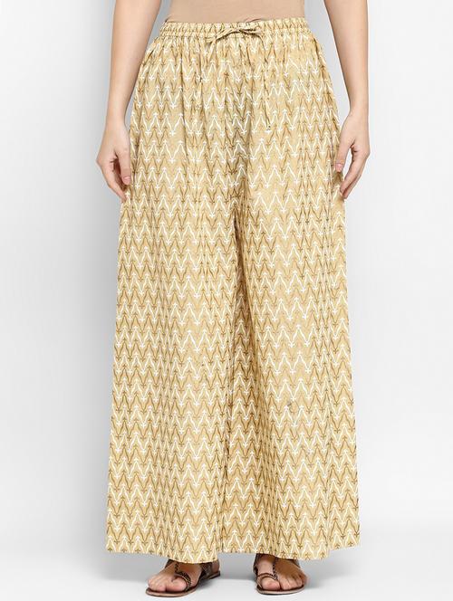 chevron drawstring waist palazzo - 15826909 - Very Small Image - 1