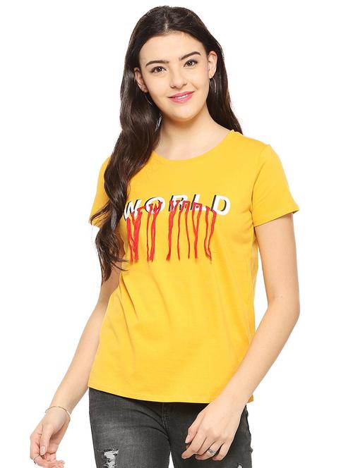 letter print embroidered tee - 15827467 - Very Small Image - 1