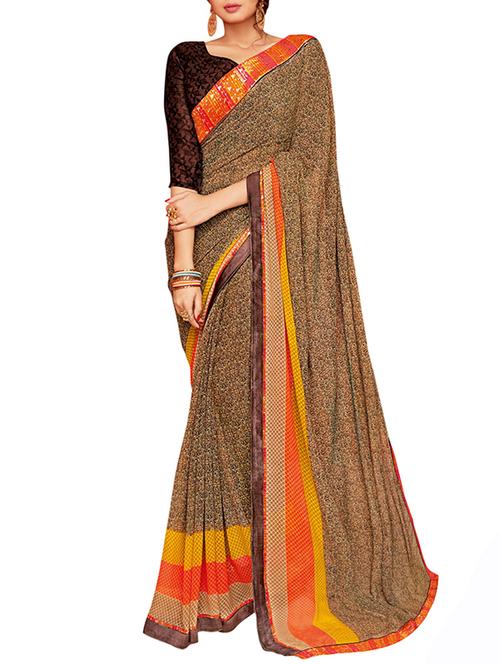 lace border printed saree with blouse - 15827617 - Very Small Image - 1