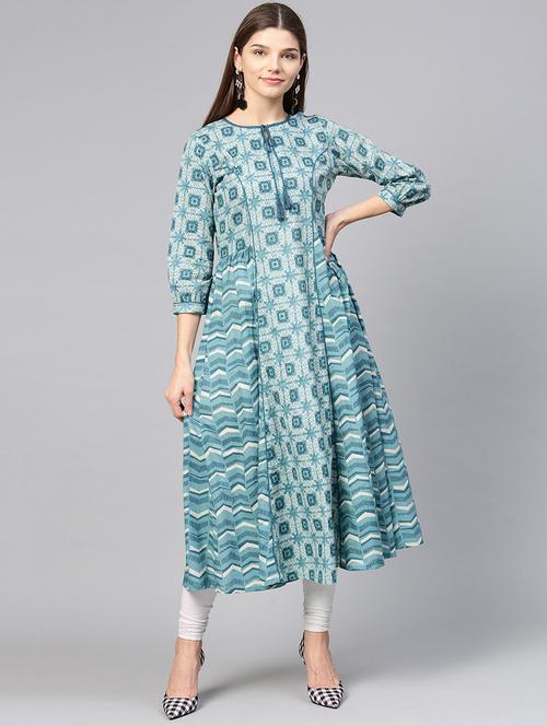 printed flared kurta - 15827710 - Very Small Image - 1