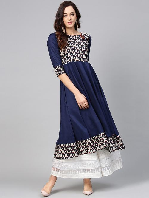 printed flared kurta - 15827711 - Very Small Image - 1