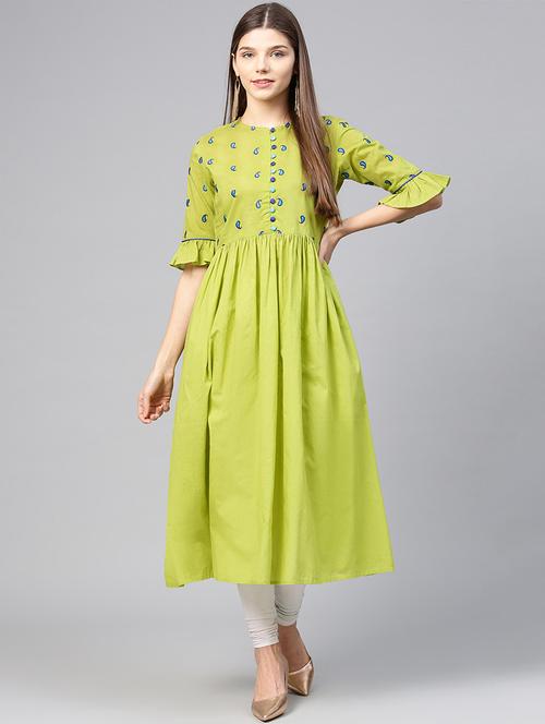 embroidered a-line kurta - 15827713 - Very Small Image - 1