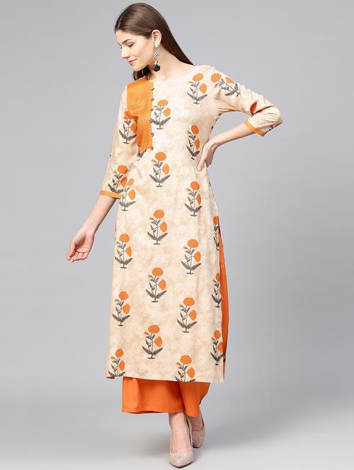floal printed straight kurta - 15827718 - Very Small Image - 1
