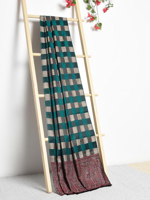 checkered wool shawl - 15827747 - Very Small Image - 1