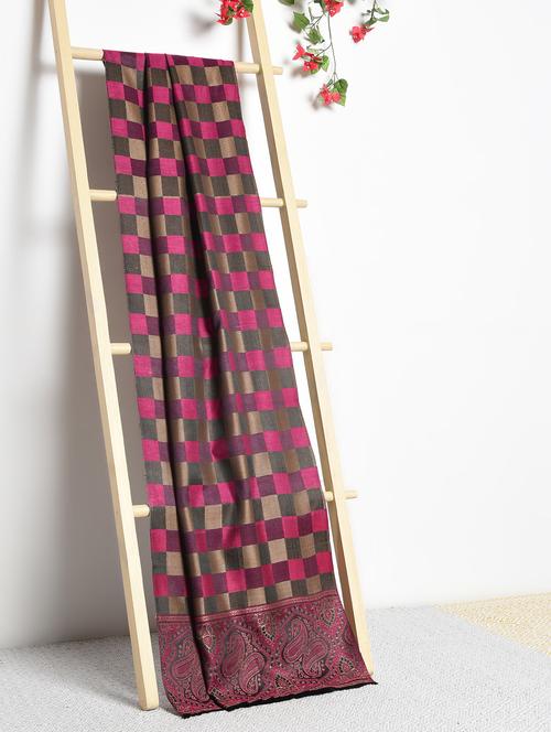 checkered wool shawl - 15827749 - Very Small Image - 1
