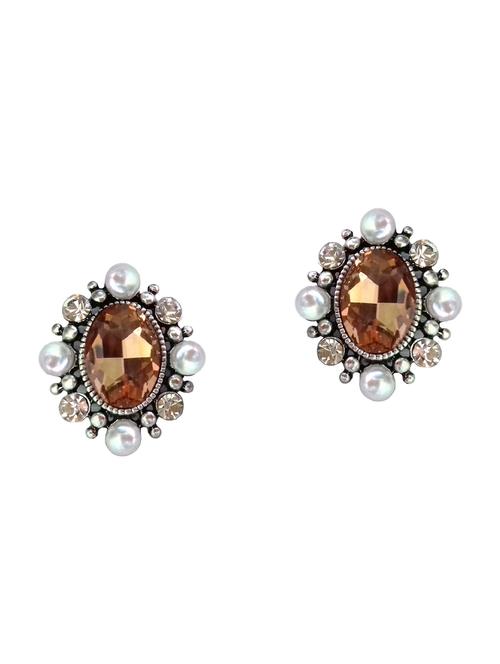 orange metal studs earring - 15827938 - Very Small Image - 1