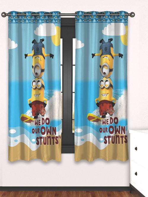 minions athom trendz kids window curtain pack of 2 48"x58" (4ftx5ft) - 15828438 - Very Small Image - 1