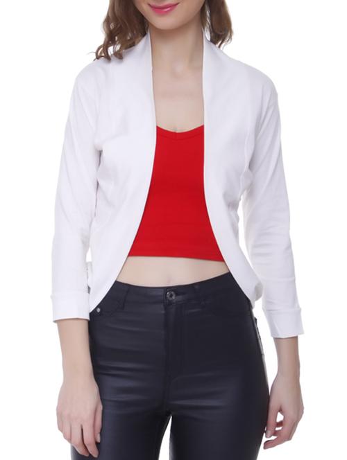 curved hem solid shrug - 15829331 - Very Small Image - 1