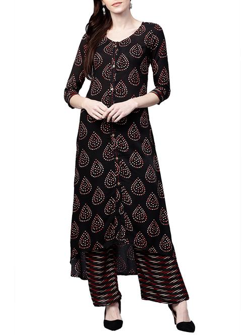 kaantha printed kurta palazzo set - 15829349 - Very Small Image - 1