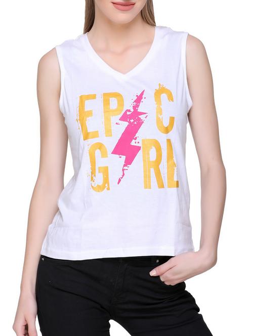 v-neck graphic print tank tee - 15829428 - Very Small Image - 1