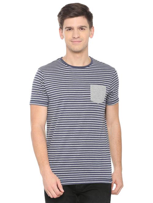 blue striped pocket t-shirt - 15830071 - Very Small Image - 1
