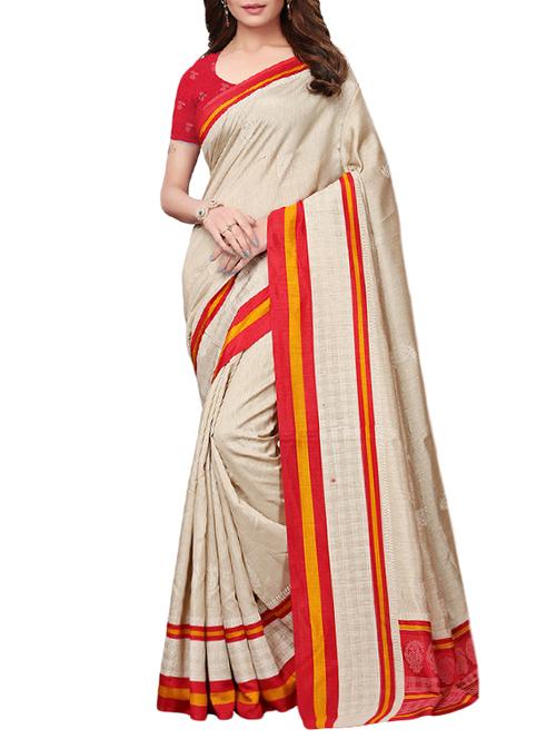 self design printed saree with blouse - 15830214 - Very Small Image - 1
