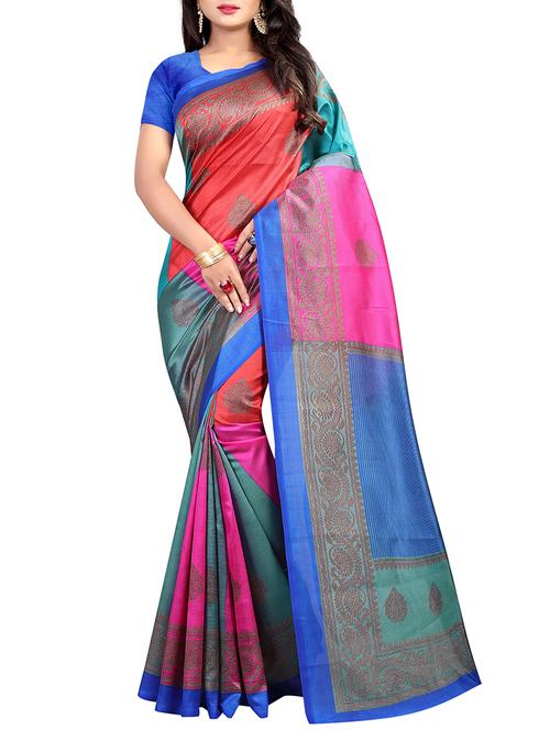 ethnic motif printed saree - 15830856 - Very Small Image - 1