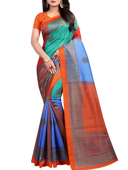 ethnic motif printed saree - 15830857 - Very Small Image - 1