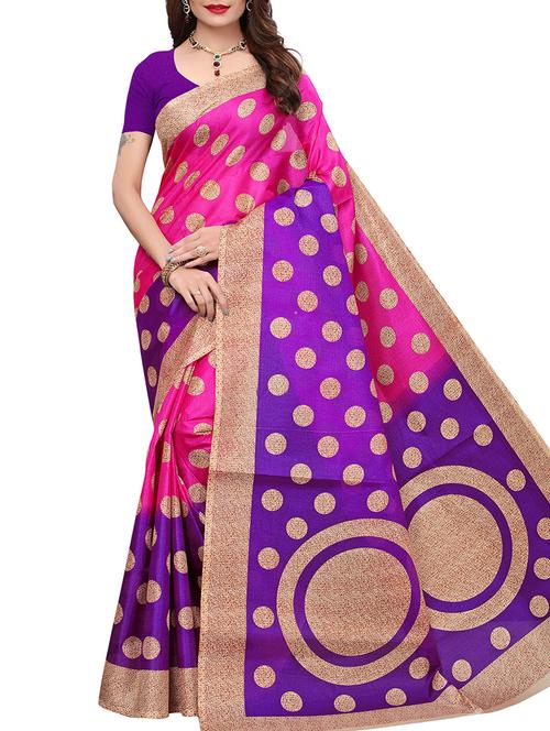 ethnic motif printed saree - 15830889 - Very Small Image - 1