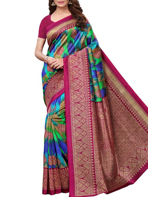 ethnic motif printed saree - 15830917 - Very Small Image - 1